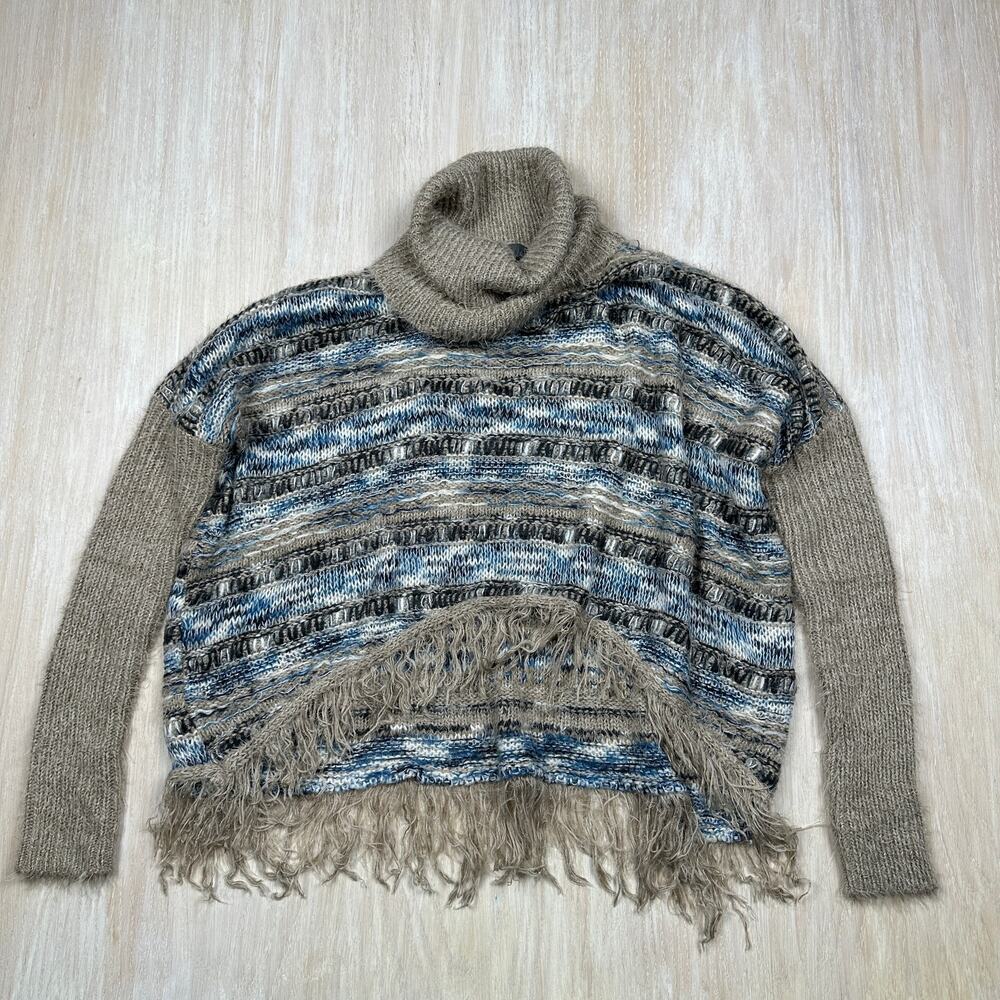 Sunday In Brooklyn Boho Chic Oversized Chunky Knit Cowl Pullover Sweater Small